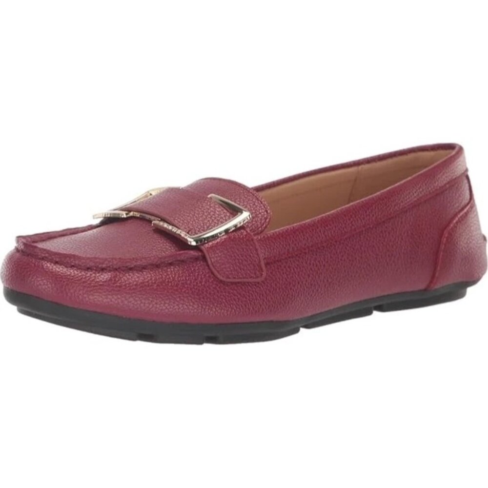 Calvin Klein Womens Faux Leather Round Toe Moccasins